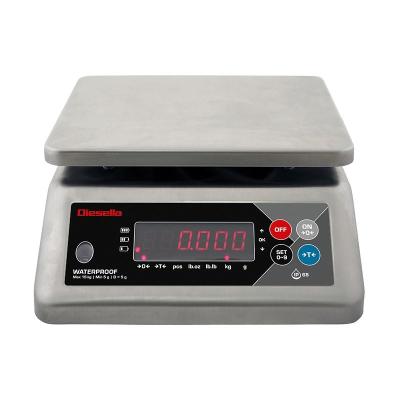 IP68 Bordvægt 15 kg / inddeling 5,0 g med kabinet i rustfrit stål